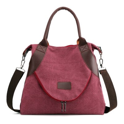 Mærke stor lomme afslappet totetaske damer håndtaske skuldertaske lærredskapacitet damer håndtaske: Lilla