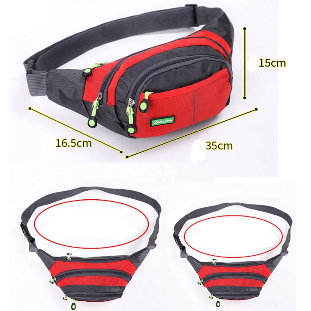 Men Women Travel Bum Bag Fanny Pack Waist Bag Zipped Outdoor Sports Shoulder Bag Pouch Waist Packs Ladies Waist Pack