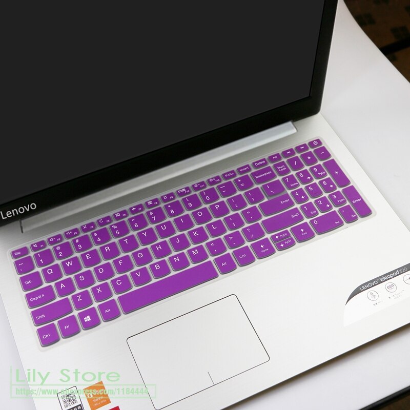 Laptop Keyboard Cover for Lenovo IdeaPad 520 720 15.6-inch - Ultra-thin Silicone Skin: Purple