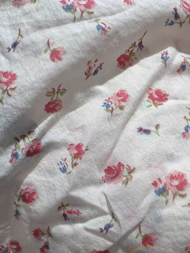 Røde blomstrede midi-nederdele kvinder sommer blondekant a-linje lange faldas kvindelige preppy stil all-match søde søde bomuldsnederdele  y2k