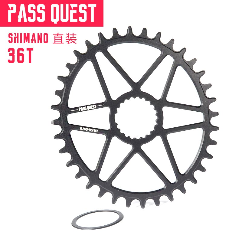 PASS QUEST oval bike Chainring 30/32/34/36/38/40T MTB Narrow Wide Bicycle Chainwheel for deore xt M7100 M8100 M9100 12S Crankset: oval 36T black