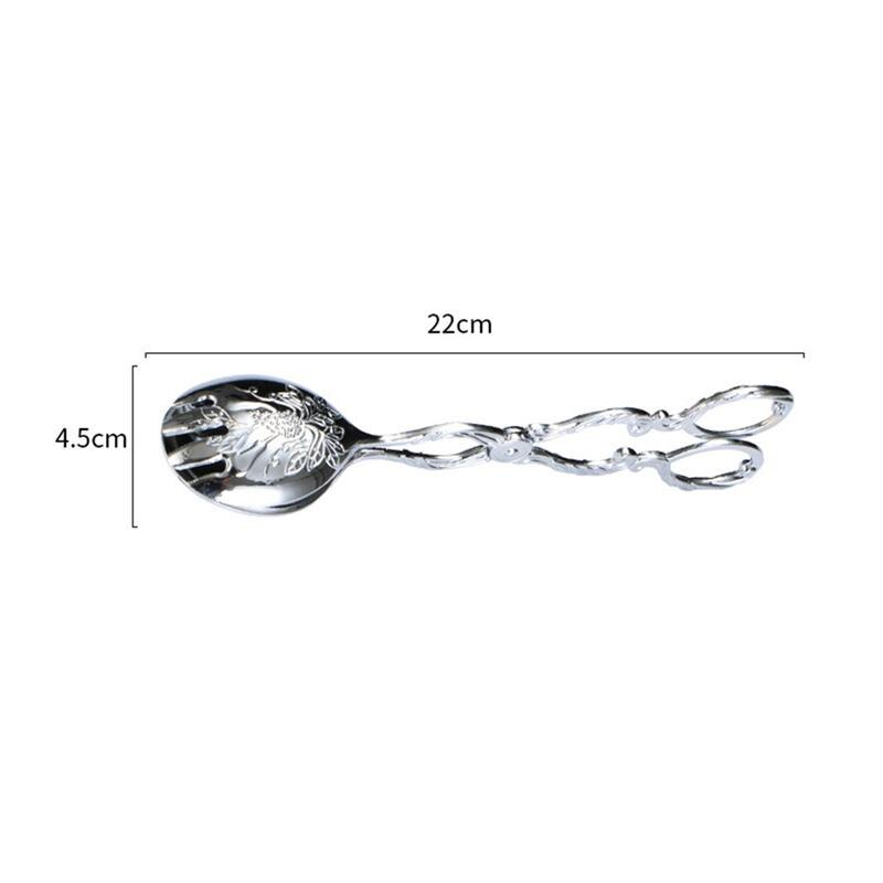 1pc mat sax tang kök rostfritt stål skulpterat mönster zinklegering servering tång bröd klipp för dessert sallad kex