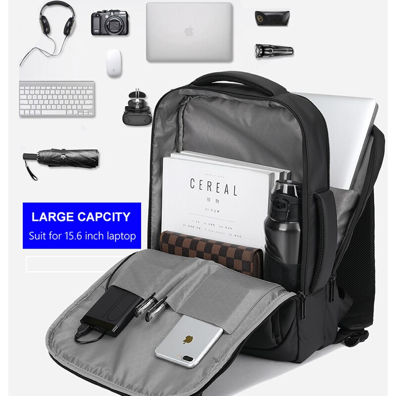 VORMOR-sac à dos pour hommes, 14 15.6 pouces, avec chargeur USB pochette d&#39;ordinateur, étanche, Anti-vol, Mochila Business, sacoche