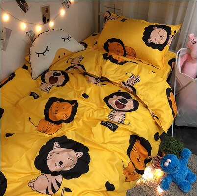 3 Stuks Baby Beddengoed Set Leuke Dier Katoen Wieg Beddengoed Kit Cartoon Omvat Kussensloop Laken Dekbedovertrek Zonder filler: 4