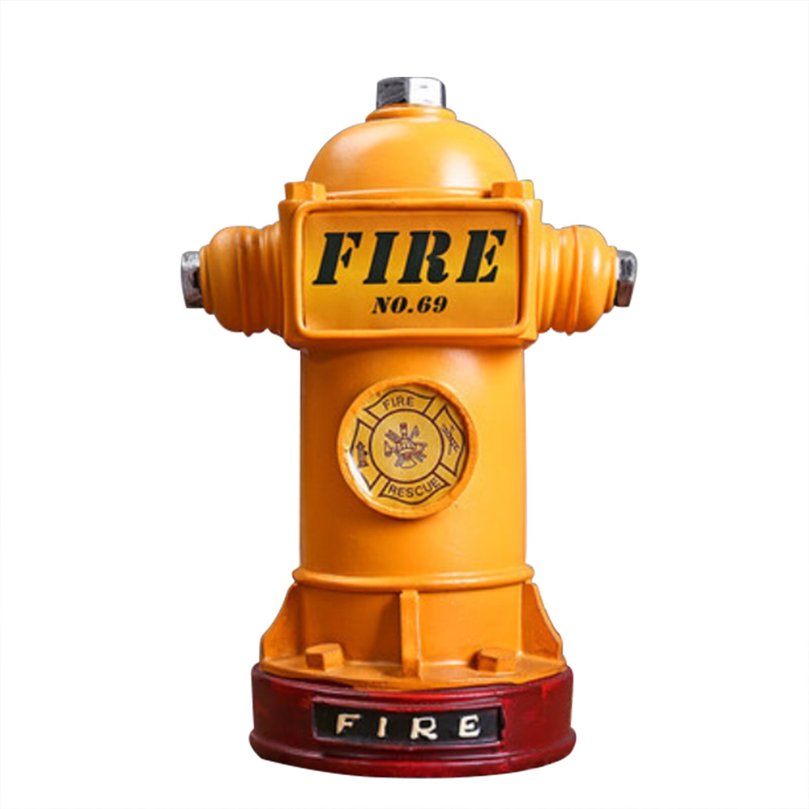 Resin Fire Hydrant Piggy Bank Fire Extinguisher Figurines Ornament for Home Vintage Soft Decoration for Kid Birthday: Yellow