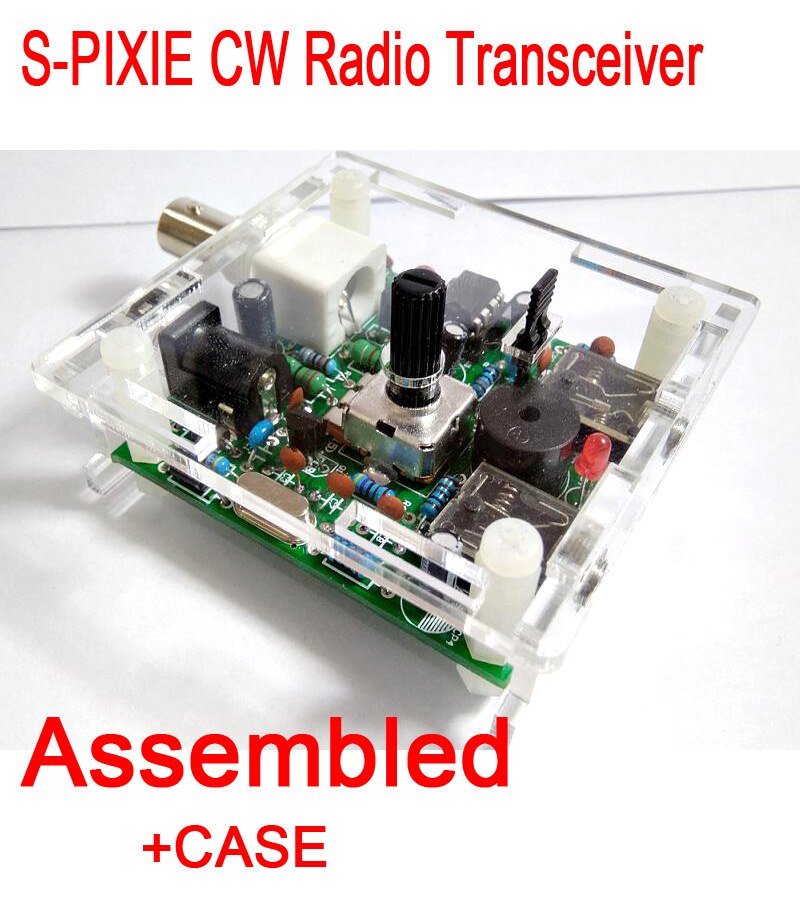 Assembled S-PIXIE CW QRP Ham Amateur Shortwave Radio Transceiver 7.023Mhz + Case