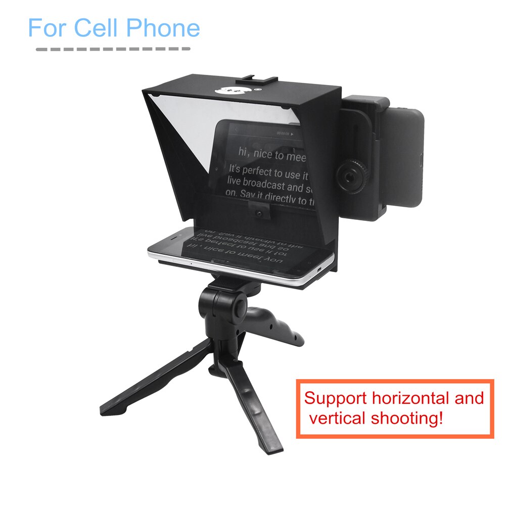 Nuotech Portable Mini Teleprompter for Cell Phone & Camera with Remote Control Adapter Rings Inscriber Mobile Teleprompter