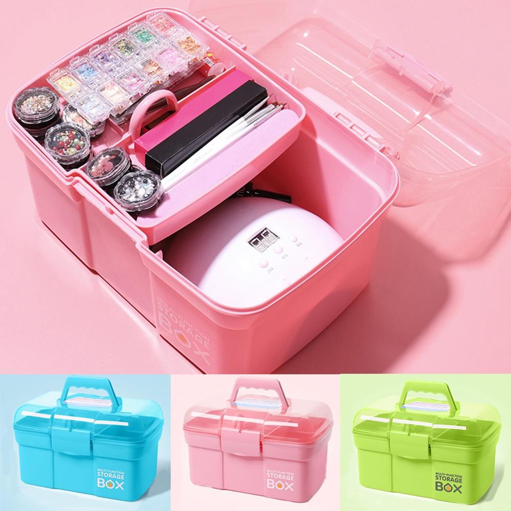 Maquillage organisateur vernis à ongles colle boîte de rangement multifonctionnel pratique multicolore boîte de rangement plastique boîte organisateur
