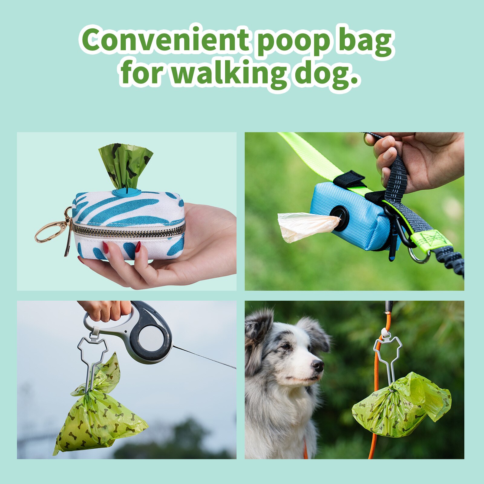 Bolsas de basura para excrementos de perro degradables, a prueba de fugas, bolsas para excrementos de mascotas, bolsas limpias para recoger perros de compañía