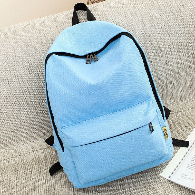 Attra-yo nouvelle femmes sac à dos couleur unie sac de voyage sac à bandoulière décontracté adolescente sac d'école sac à dos sac à dos: light blue