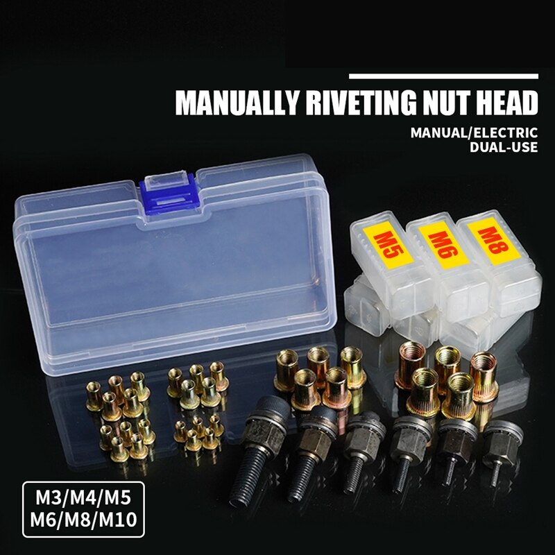 Threaded Pull Rivet 36PCS Pneumatic Rivet Tool Iron Nut Thread Pull He... – Grandado