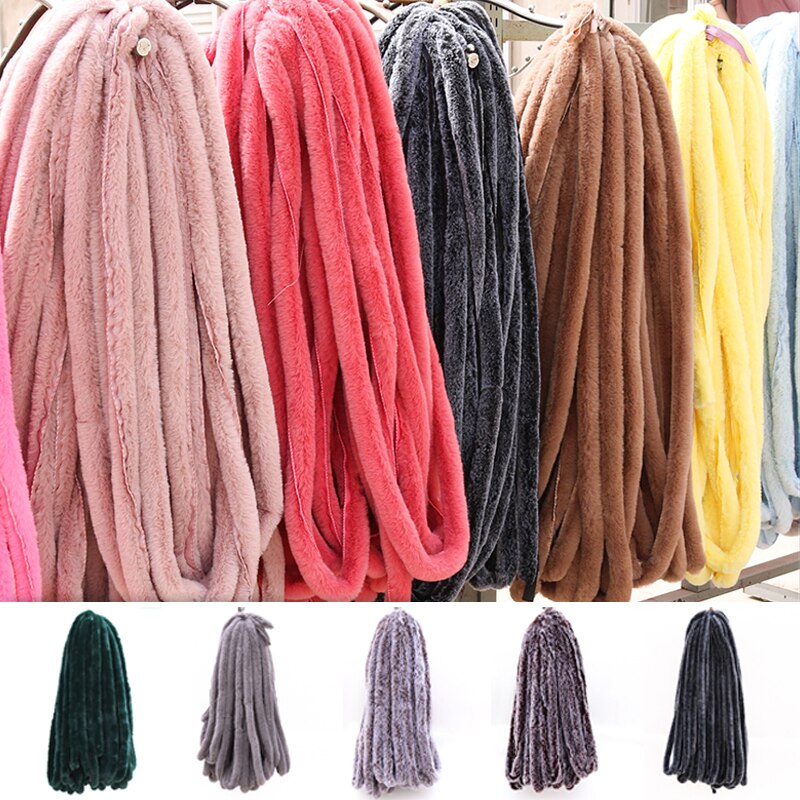 1M Kunstmatige Konijnenbont Lint Tapes Diy Kleding Naaien Pluizige Bekleding Trimmen Stof Naaien Kostuum Ambachten Rand