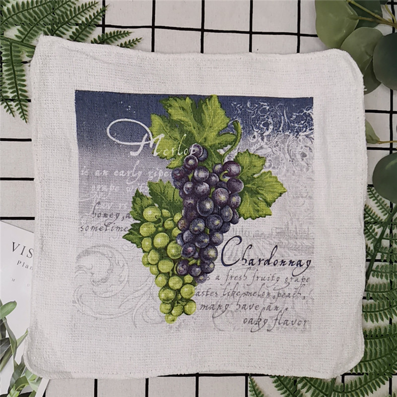 1Pc Small 20x20cm Cotton Terry Printed European American Pastoral Flowers Absorbent Kitchen Square Towel: Style 4