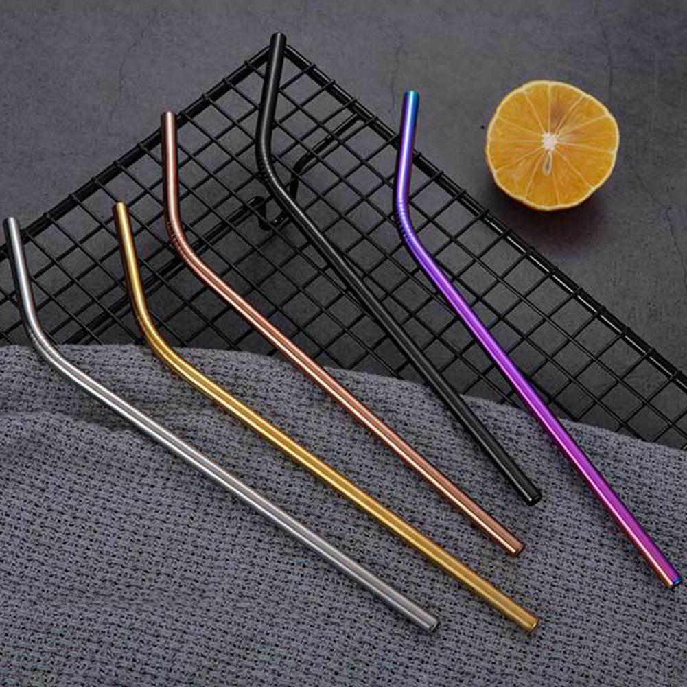 7Pcs/Set Dinnerware Set Reusable Stainless Steel Straws Spoon Drinking Flatware with Cleaning Brush Storage Box Cutlery Set