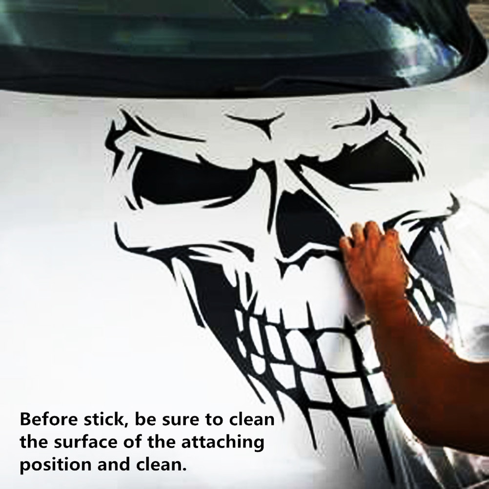 18 "Black Skull Hood Decal Vinyl Grote Grafische Sticker Auto Vrachtwagen Venster