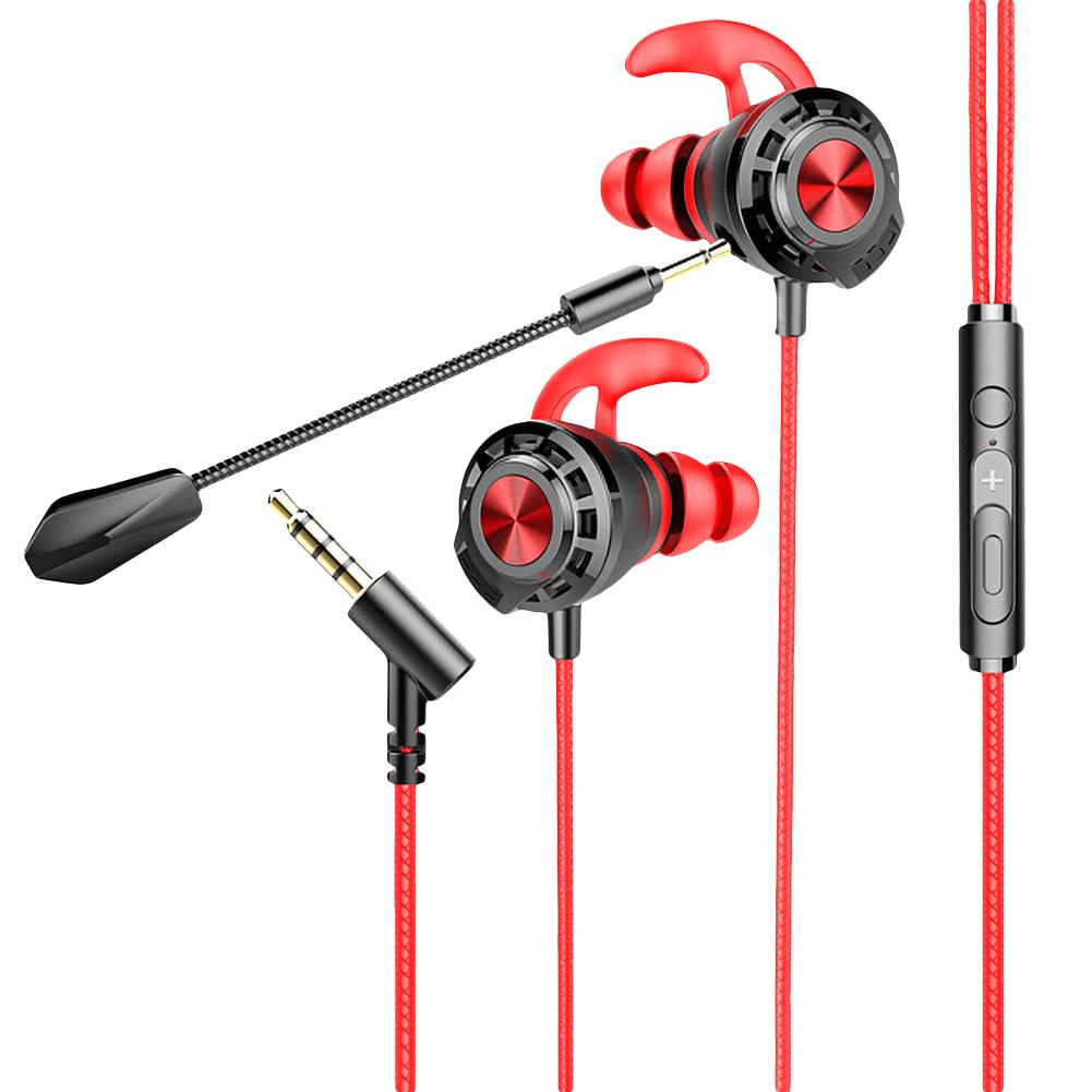 3.5mm G16 Universal Wired Heavy Bass HiFi Gaming Earphone Headphone with Dual Microphones for