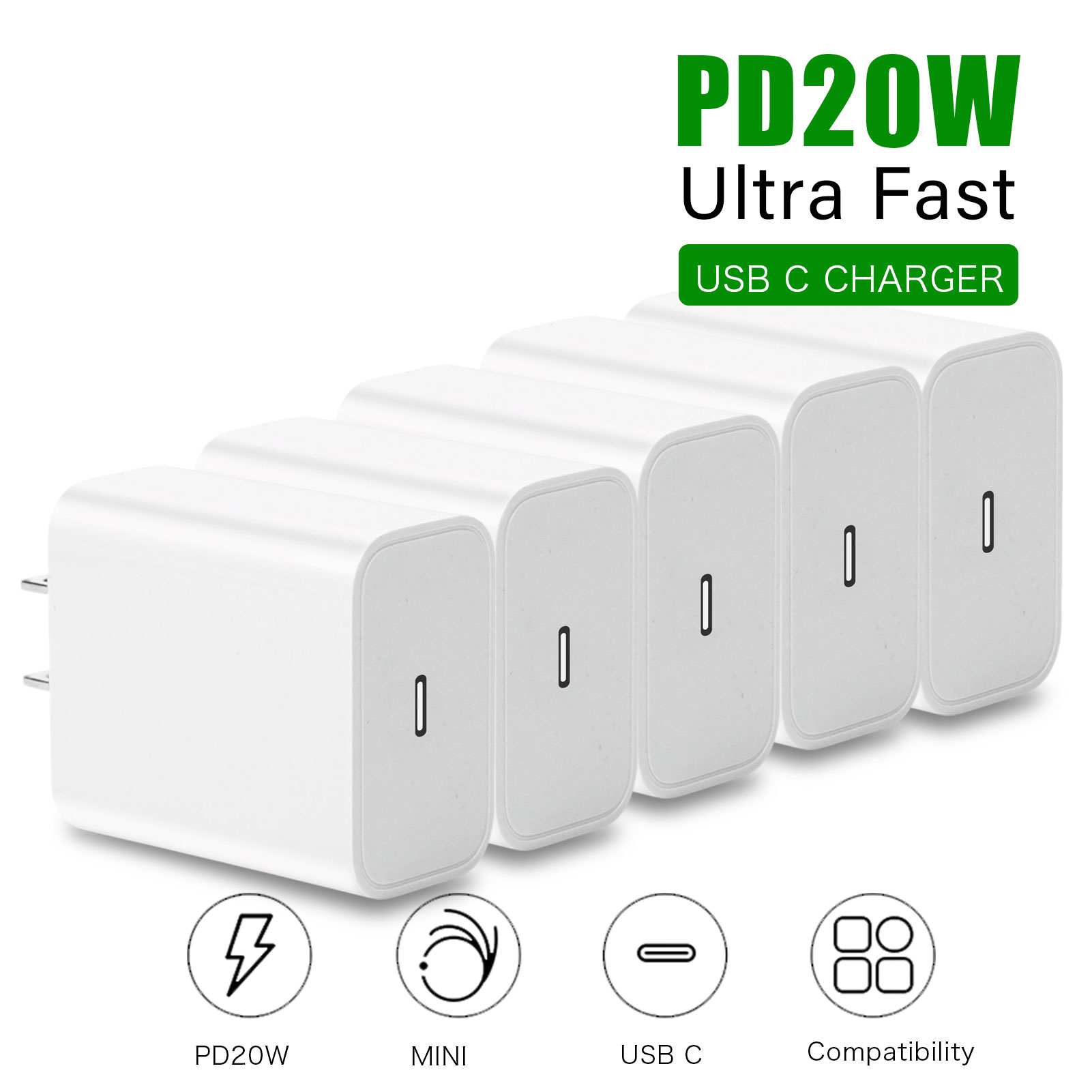 USB C Oplader Blok voor iPhone 16 Chargy Plug PD 20W muurlader met kabel Snelle oplader Data Sync voor iPhone16 15 14 13 12 11 Pro Max Mini Xs iPad Air Type C Power dapte: Br