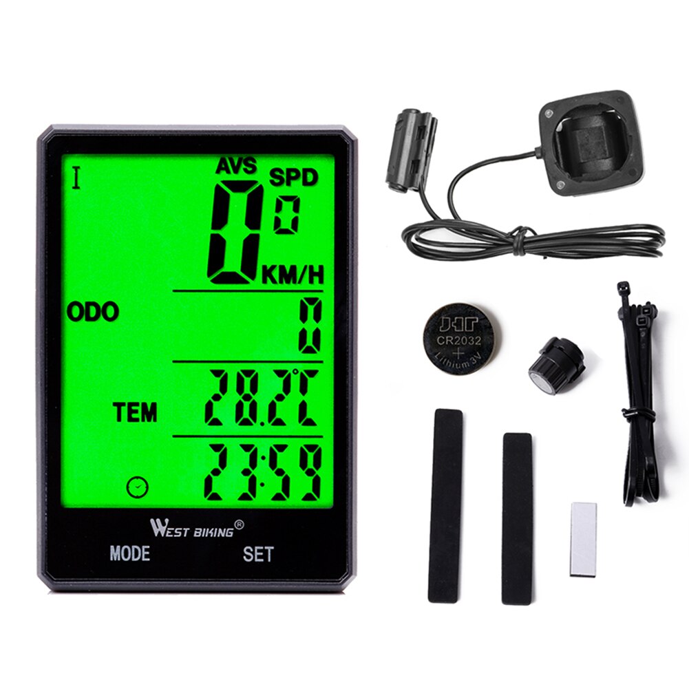 Waterproof Bicycle Computer With Backlight Wireless Wired Bicycle Computer Bike Speedometer Odometer Bike Stopwatch: Type B wired