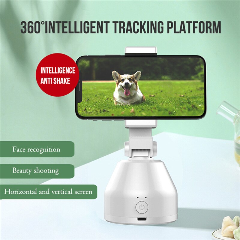 Phone Smart Gimbal Holder AI Intelligent Capture 360° Rotation Face Recognition Object Tracking Camera Artifact