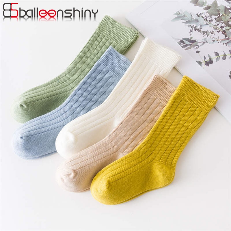 Balleenshiny Baby Katoenen Sokken Jongens Meisjes Elegantie Baby Sokken Lange Buis Kids Kinderen Spaanse Stijl Kniekousen Meisje Knie Hoge