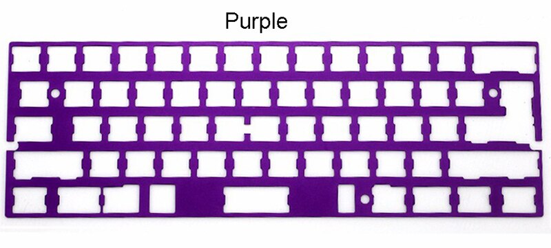 Universal GH60 Plate Aluminum Anodized for PCB Mounting and Stabilizers Support ISO ANSI for 60% Keyboard DIY: Purple / Add Stabilizers