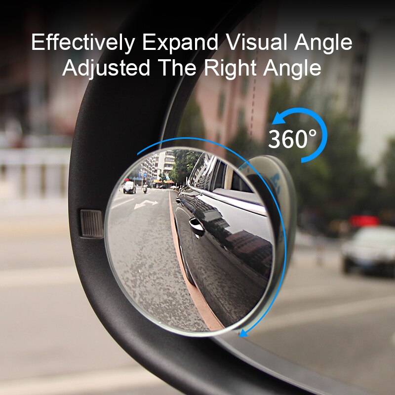 2 Stuks 360 Graden Dodehoekspiegel Voor Auto Reverse Frameloze Groothoek Ronde Convex Achteruitkijkspiegel Auto-accessoires
