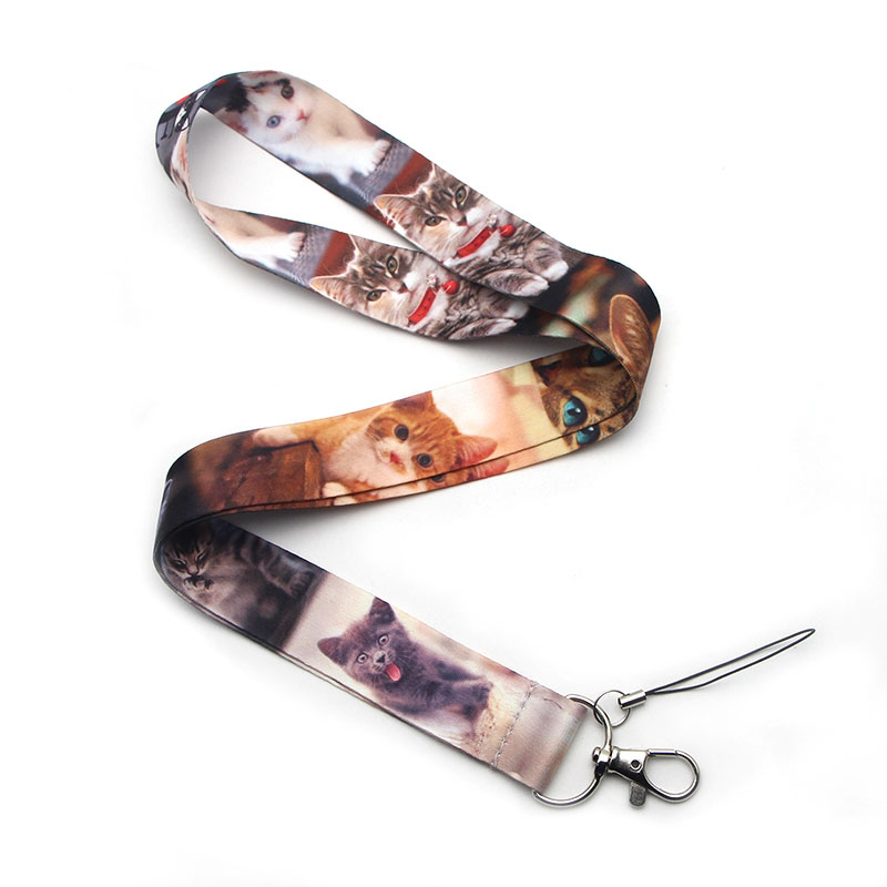 ER318 Leuke Kat Lanyards Id Badge Houder Id Card Pass Gym Telefoon Usb Badge Houder Hang Rope Lariat lanyard Keys