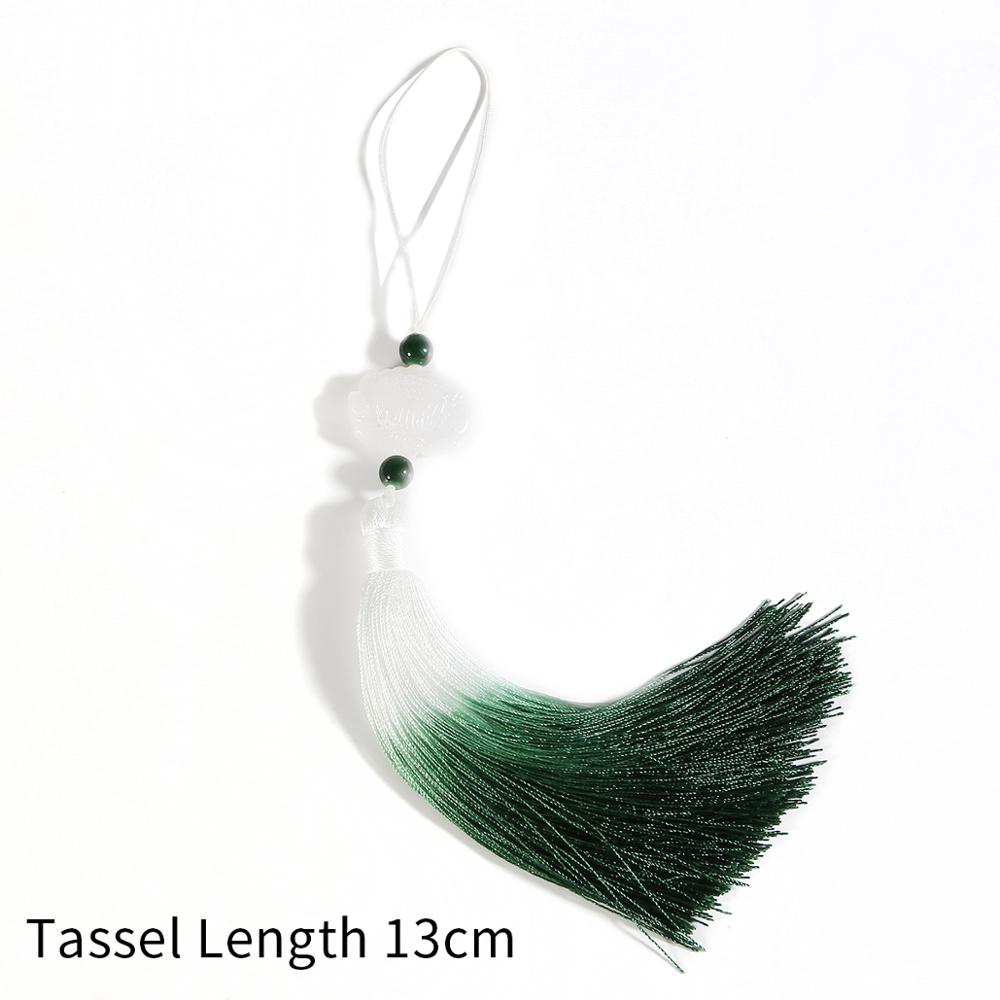 1pc 13cm lotus geleidelijke variatie kwastjes voor doe-het-zelf gordijn ophanging kledinghanger tas huisdecoratie naai-accessoire: Donkergroen