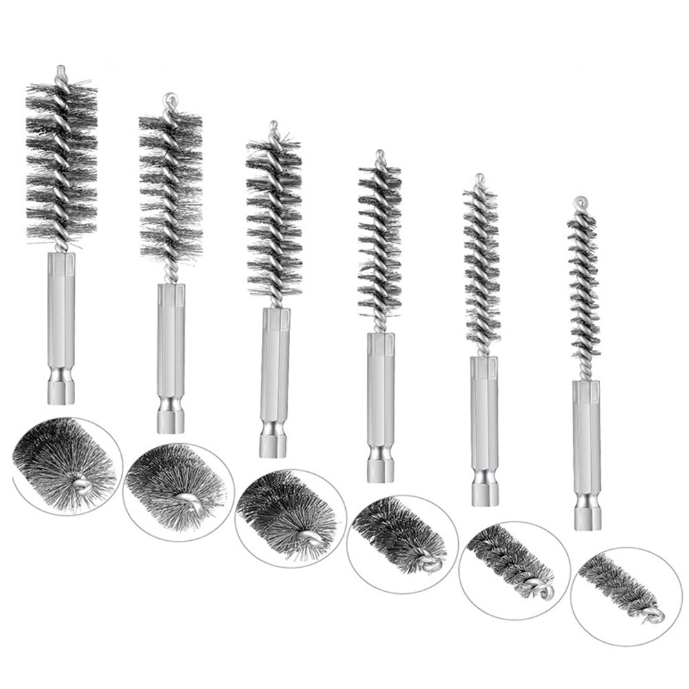 8/10/12/15/17Mm Draad Buis Borstel Machines Verf Remover Roest Cleaner Metalen handvat Schoorsteen Wassen Polijsten Gereedschap