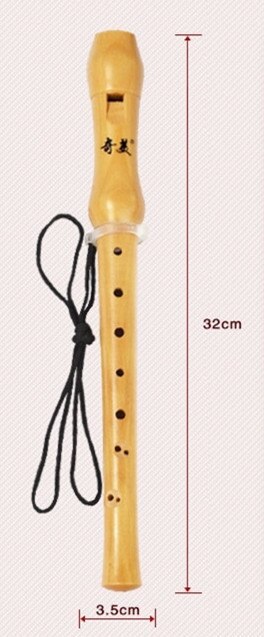 8-Hole Baroque Soprano Wooden Recorder C Key Clarinet High-pitched Voice Vertical Flute with Black Resin Case