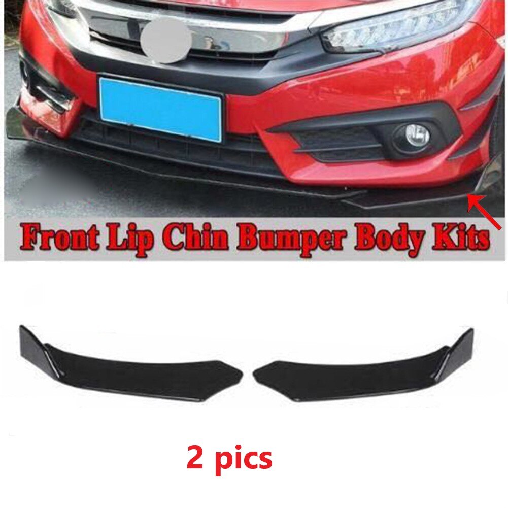 Universal Front Bumper Lip Spoiler - ABS Material Splitter For Honda, Toyota, BMW & More