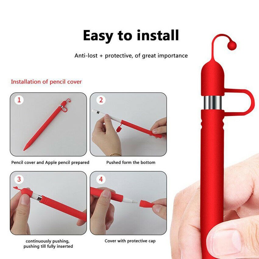 For Apple Pencil iPad Pro Silicone Case Cover Holder Skin pen protective Sleeve