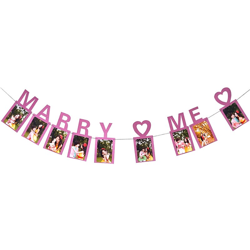Just Married Wedding Banner Bride To Be Paper Banner Bridal Shower Marry Me Photo Props Rustic Garland Engaged Party Table Decor: G06