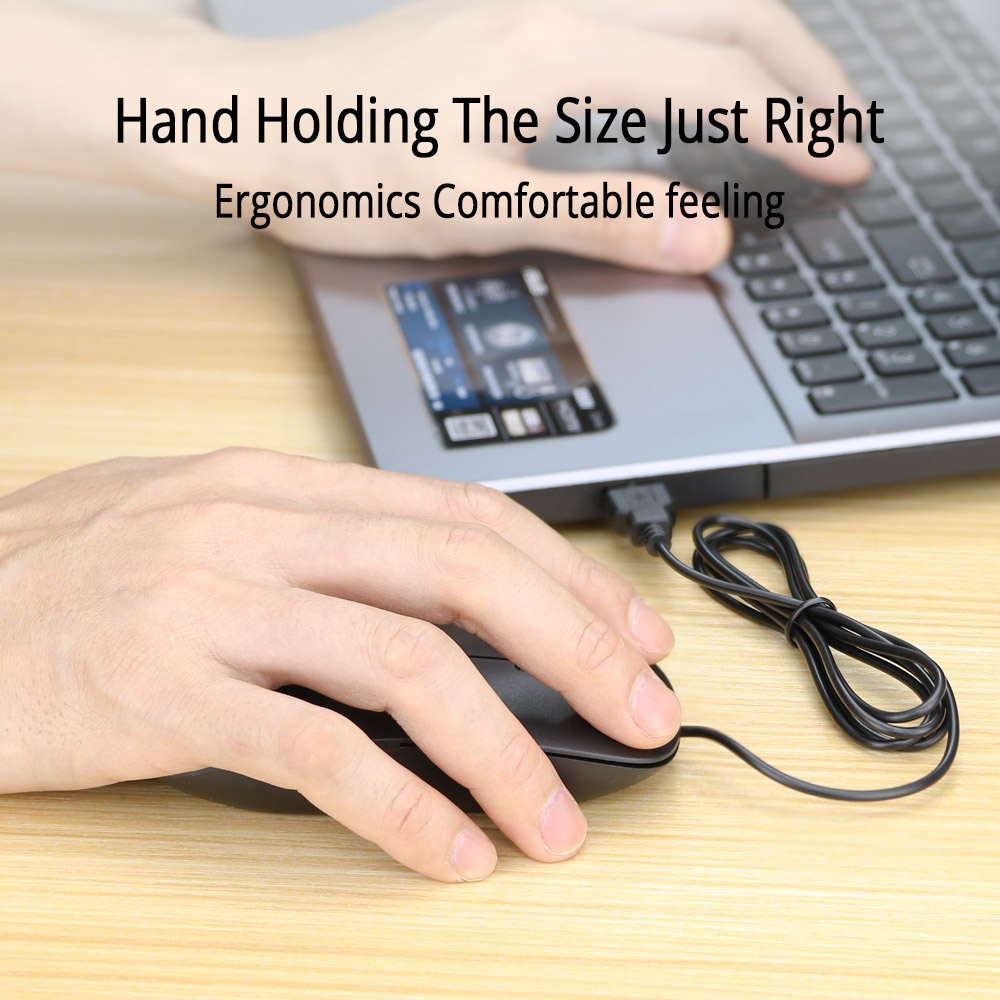 Simple Ultra Thin Wired Mouse 3 buttons 1200DPI USB Optical Mouse for PC Computer Desktop Home Office