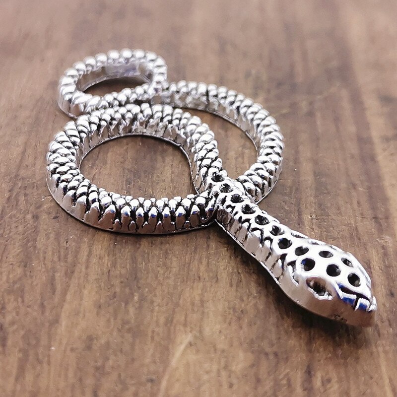 5Pcs 46*26Mm Snake Hangers Animal Snake Charms Hangers Voor Maken Diy Sieraden Earring Ketting Accessoires Bevindingen