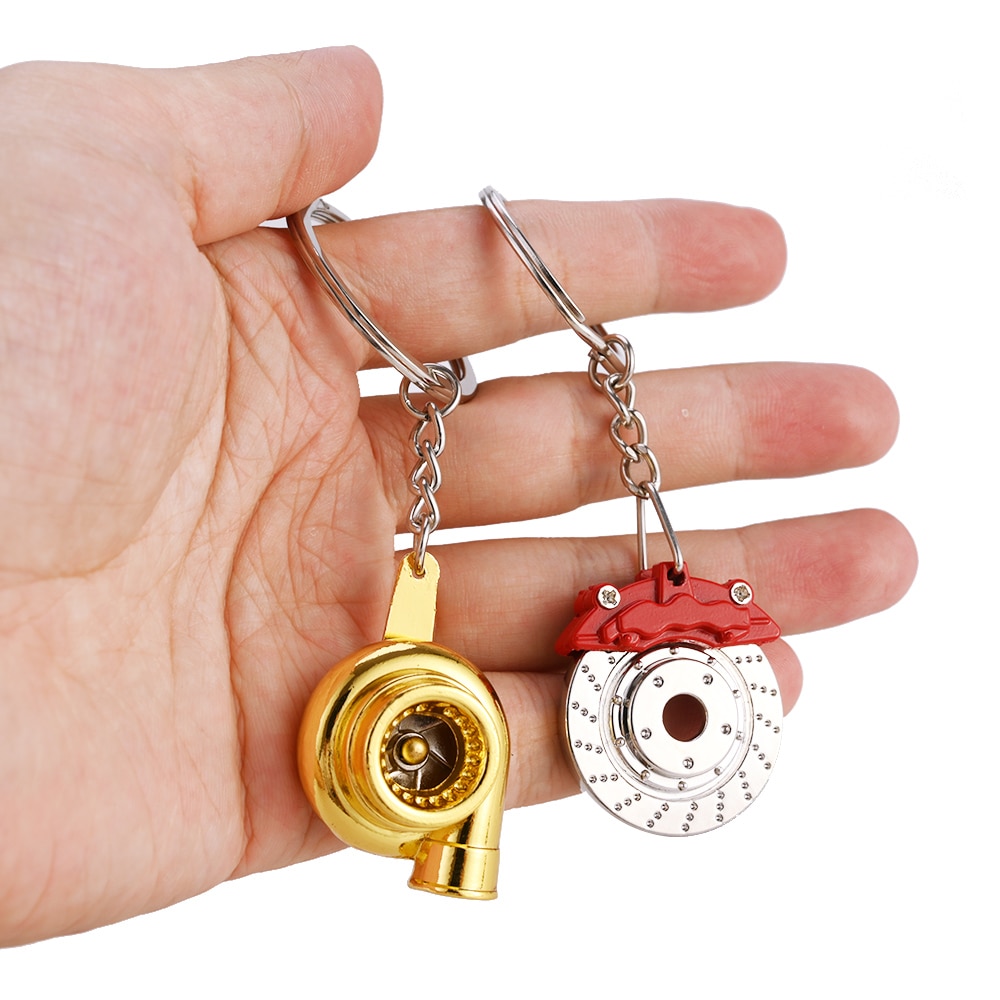 Turbo turbocharger sleutelhanger ringen sleutelhanger sleutelhanger fluitgeluid metalen sleutelhanger chroom gepolijst brons zwart