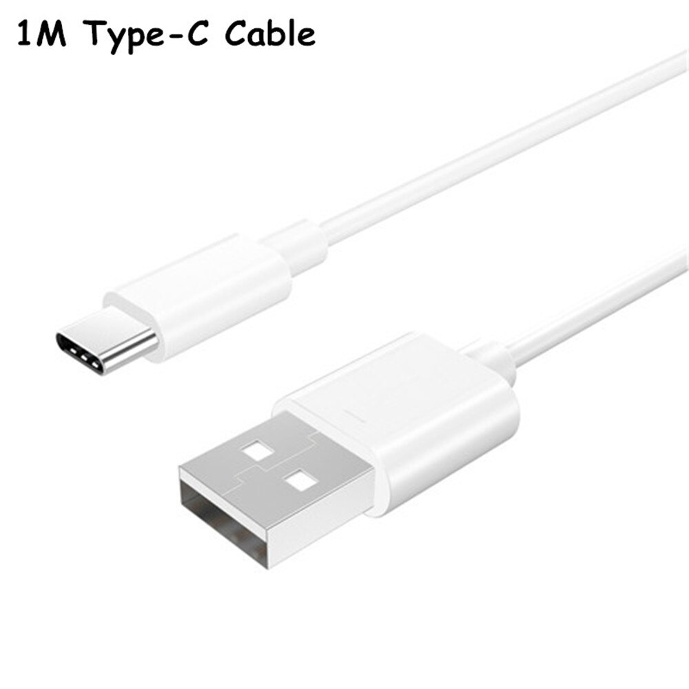 Adaptador de cargador USB tipo C para Samsung, Cable de datos para Galaxy S8, S9, S10, Note 8, 9, 10, A30, A50, A70, A90, A80, Huawei P40, Redmi 8T: Only Cable White