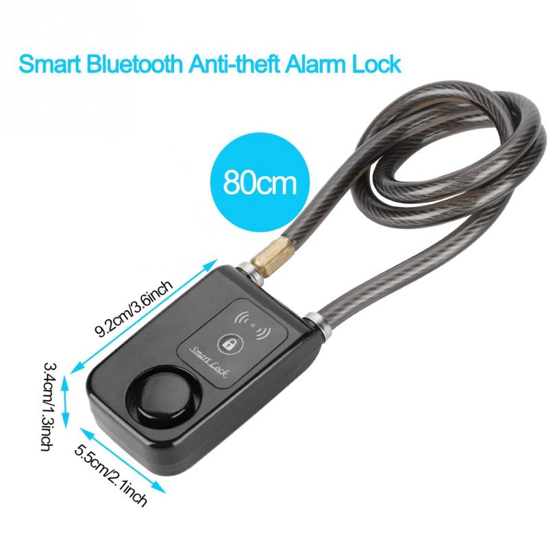 80cm Smart Keyless Bluetooth Lock Waterproof 110dB Wire Rope anti-theft Alarm Bicycle Lock Strong And Durable