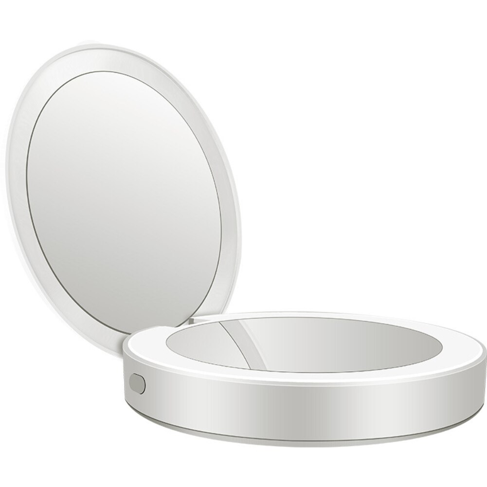 Powerbank sminkespeil med led lys oppladbart led sminkespeil 3x sminkespeil led speillys kommode sminkespeil: Hvit