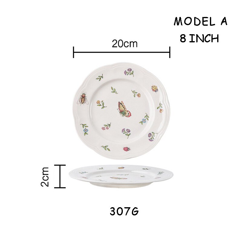 Plantenservies insectenpot theepot gouden rand koffiekopje afternoon tea verguld dessertbord holle deksel: Model een