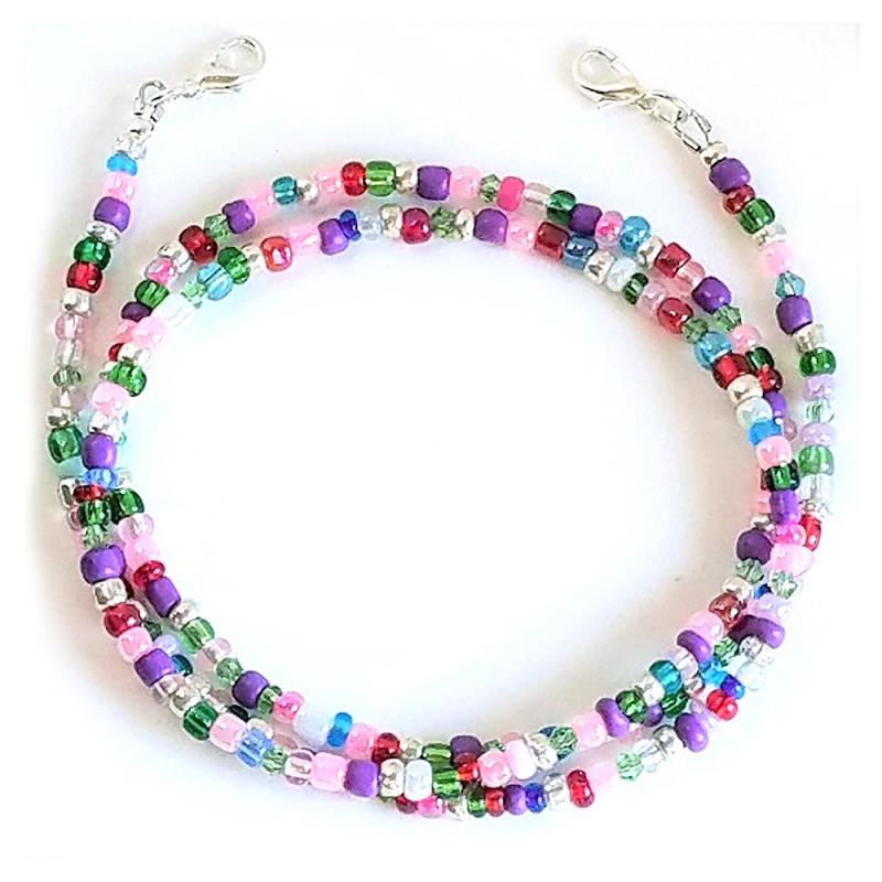 1 Pcs Simple Seed Beads Strand Necklace Women String Beaded Short Mask Chain Face Lanyard Holder Necklace Chain Neck Belt: 01 / 50cm