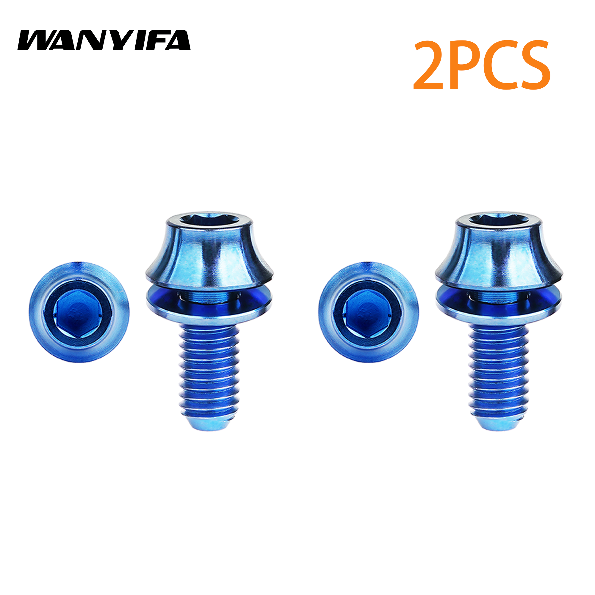 Wanyifa 2 Stück Titanschrauben M5 x 12 mm Fahrrad Flaschenhalter Schrauben MTB Rennrad Wasserhalter Feste Schraube Zubehör: Himmel Blau