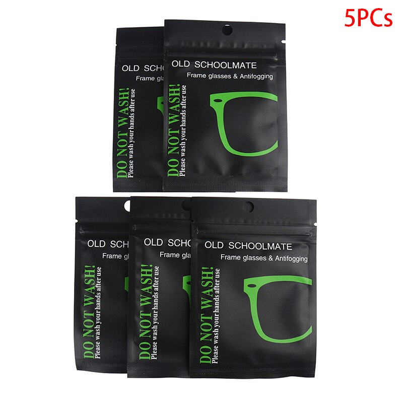 5pcs Reusable Anti-fog Glasses Pre-moistened Lens Defogger Eyeglass Wipe: Default Title