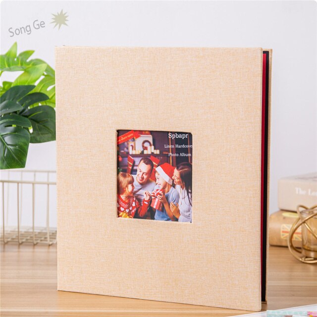 16 Inch 40 Pages Linen Cover DIY Photo Album 3x5 4x6 5x7 8.5x11 Photo Album Sticker Photo Album Big Family Photo Album: A