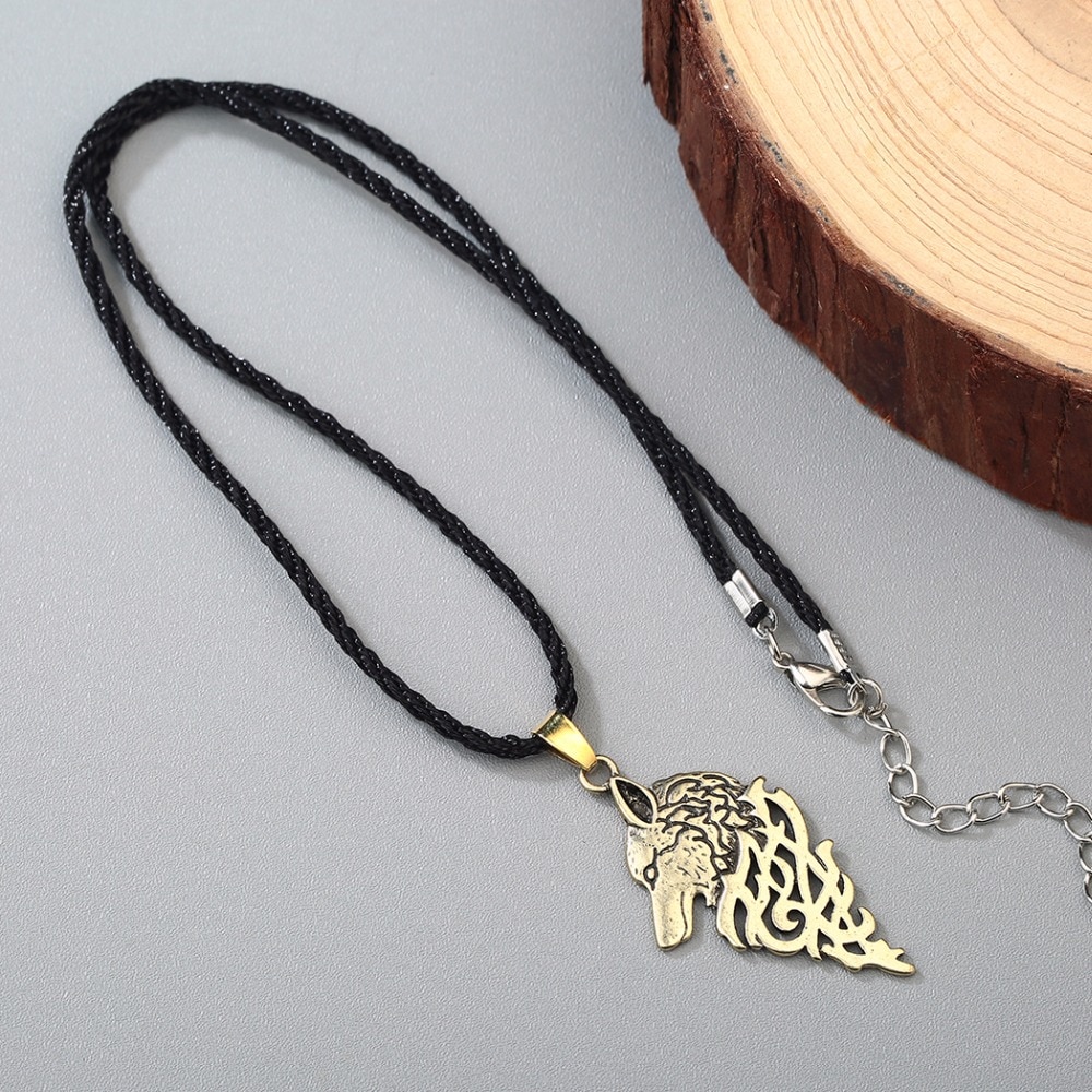 CHENGXUN Viking Wolf Knot Antique Religious Pendant Necklace Men Male Punk Cool Boys Collier