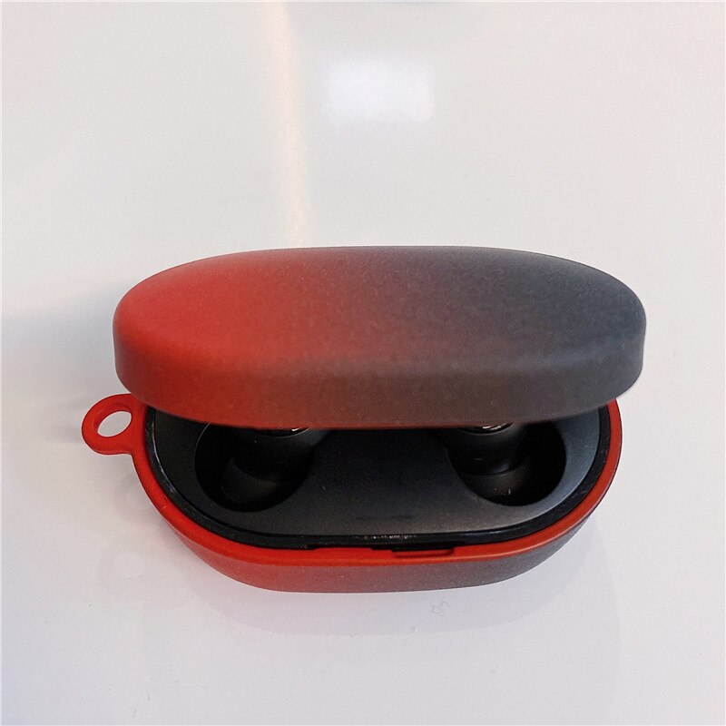 Kjoew siliconen oordopjes xiaomi redmi airdots s beschermhoes draadloze bluetooth-headsethoes voor airdots s hoesje: Rood zwart