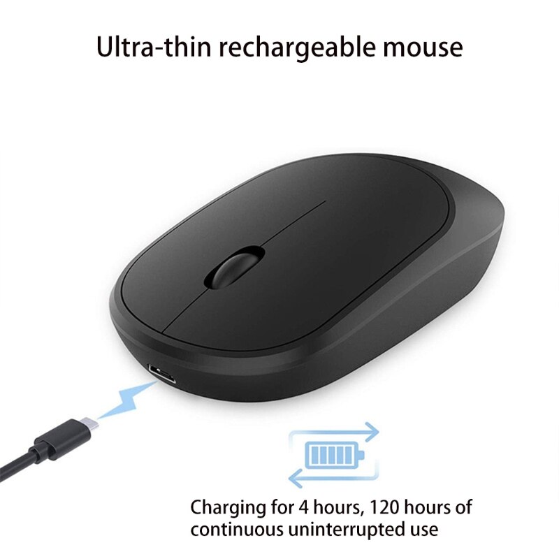 Black Portable Wireless Mouse RGB Optical1600dpi Computer Mouse Simple Optical Mouse Silent Mice Ergonomic for Home