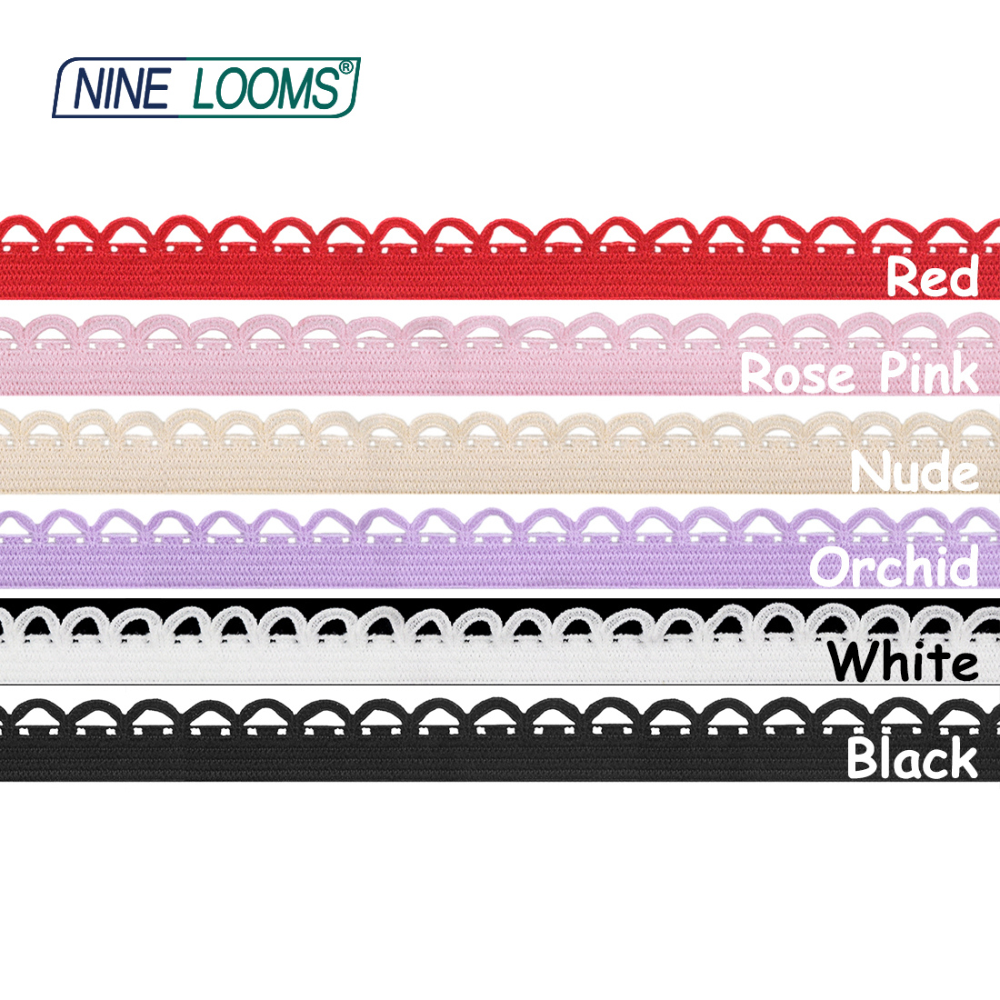 NINE telares-banda elástica de 3/8 "y 10mm de ancho para ropa interior, sujetador y pantalones, accesorios de costura hechos a mano, 2, 5 y 10 yardas accesorios de costura correas para bolsos bies para costura