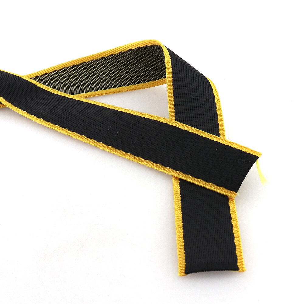 25mm Yellow Black Webbing With Letter Pattern Ribbon Polyester Cotton Canvas Webbing Belt Strap Garments Ribbon DIY Accessories