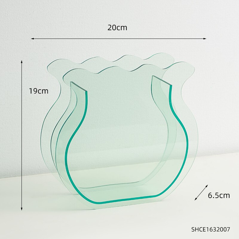 Vase en acrylique Transparent, décoration nordique, décoration de Table pour la maison, salon, chambre à coucher, décoration de bureau,: Leaf B